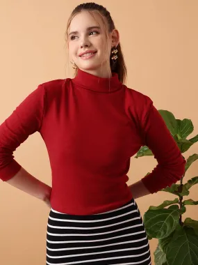 Rib High Neck Top